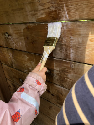 mit Pinsel-Wasser-Kunst