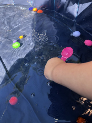 mit Pompons fischen